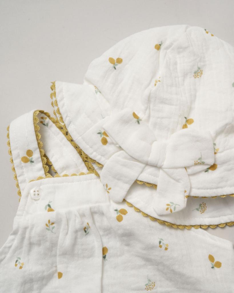 Baby Girls Lemon Romper & Hat