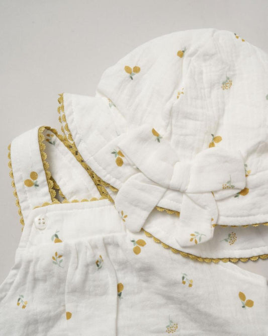 Baby Girls Lemon Romper & Hat