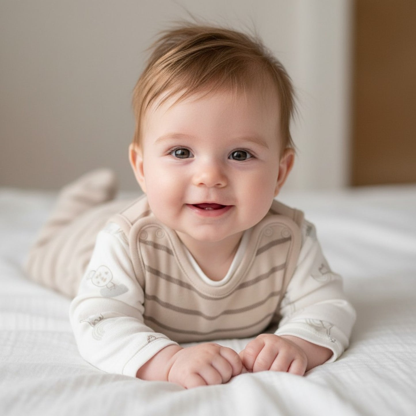 Baby Organic Stripe Dungaree Outfit