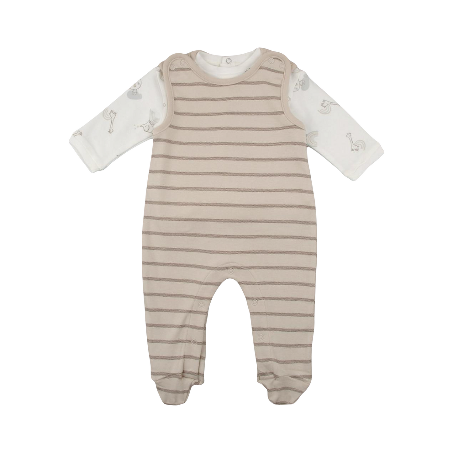 Baby Organic Stripe Dungaree Outfit