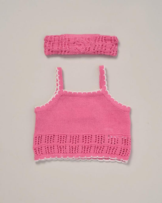Girls Cotton Knit Outfit with Headband