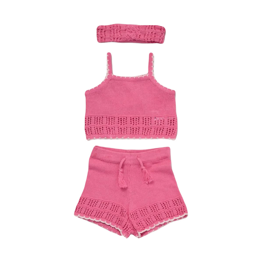 Girls Cotton Knit Outfit with Headband