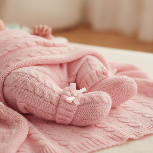 Pink Cable Knit Booties