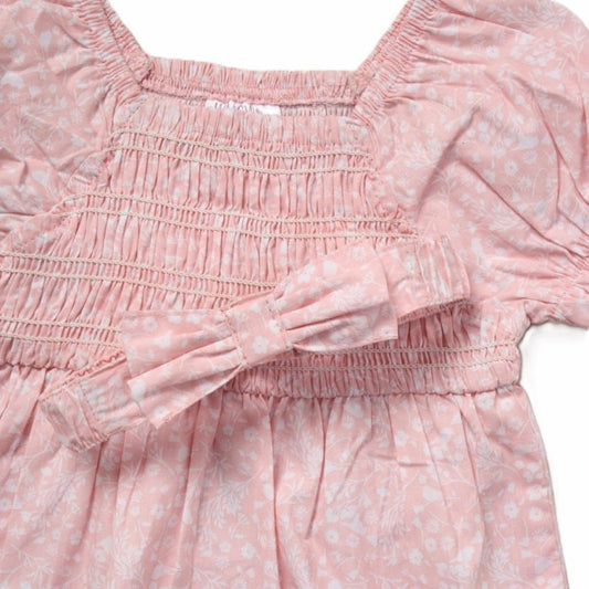 Baby Girls Floral Shirred Dress with Headband
