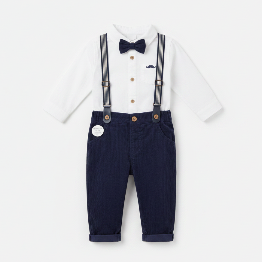 Baby Boys Bow Tie & Braces Outfit
