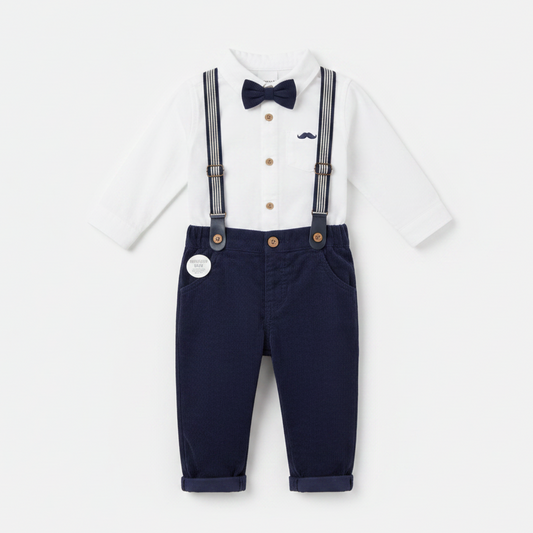 Baby Boys Bow Tie & Braces Outfit