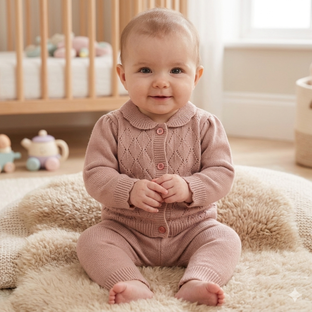 Baby Girls 2 Piece Knitted Outfit