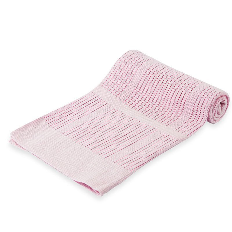 Pink Cotton Cellular Blanket