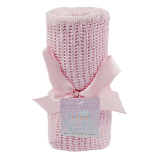 Pink Cotton Cellular Blanket