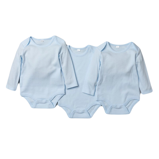 Baby Boys Plain Long Sleeve Bodysuits