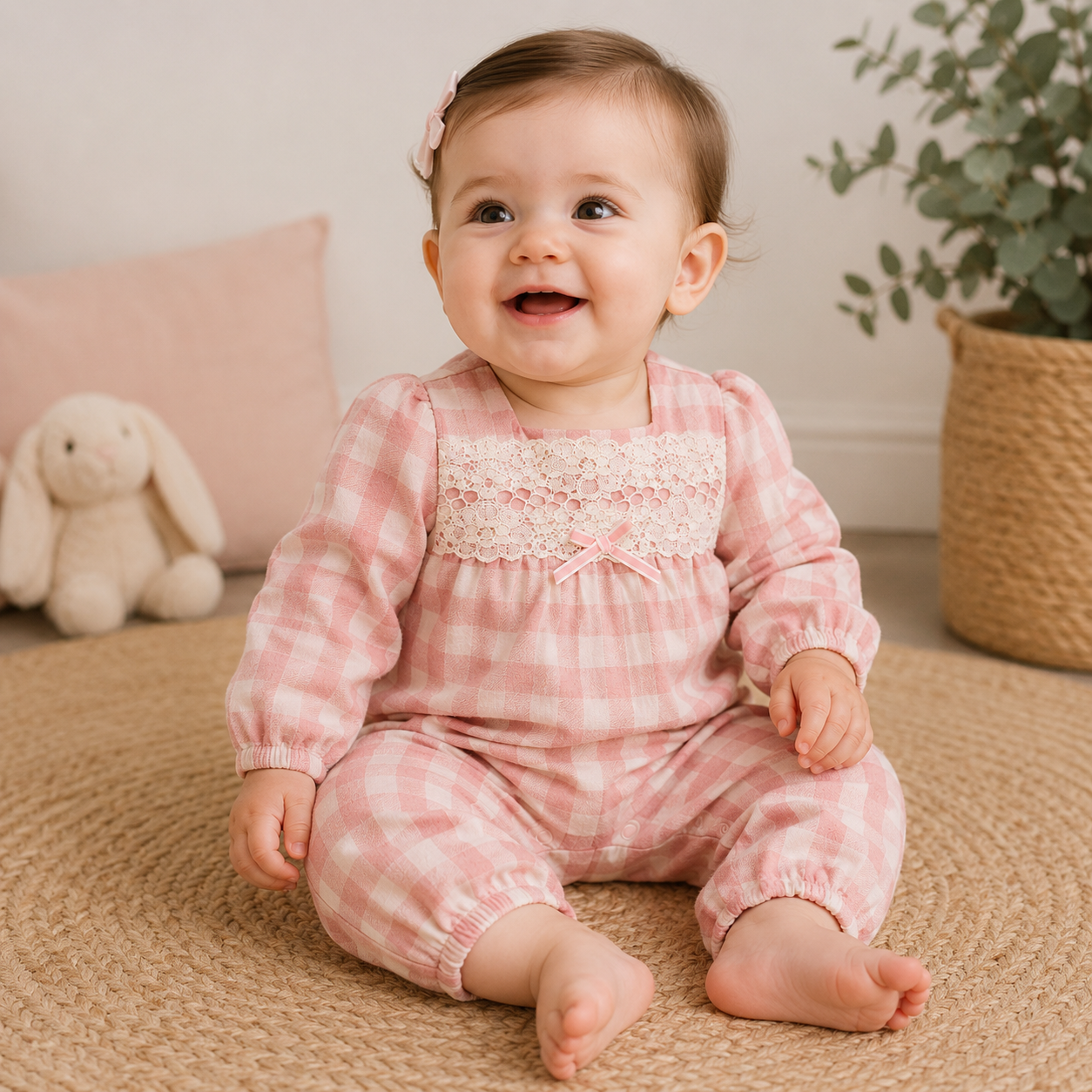 Baby Girls Gingham Romper