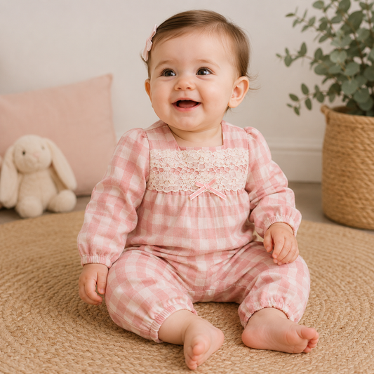 Baby Girls Gingham Romper