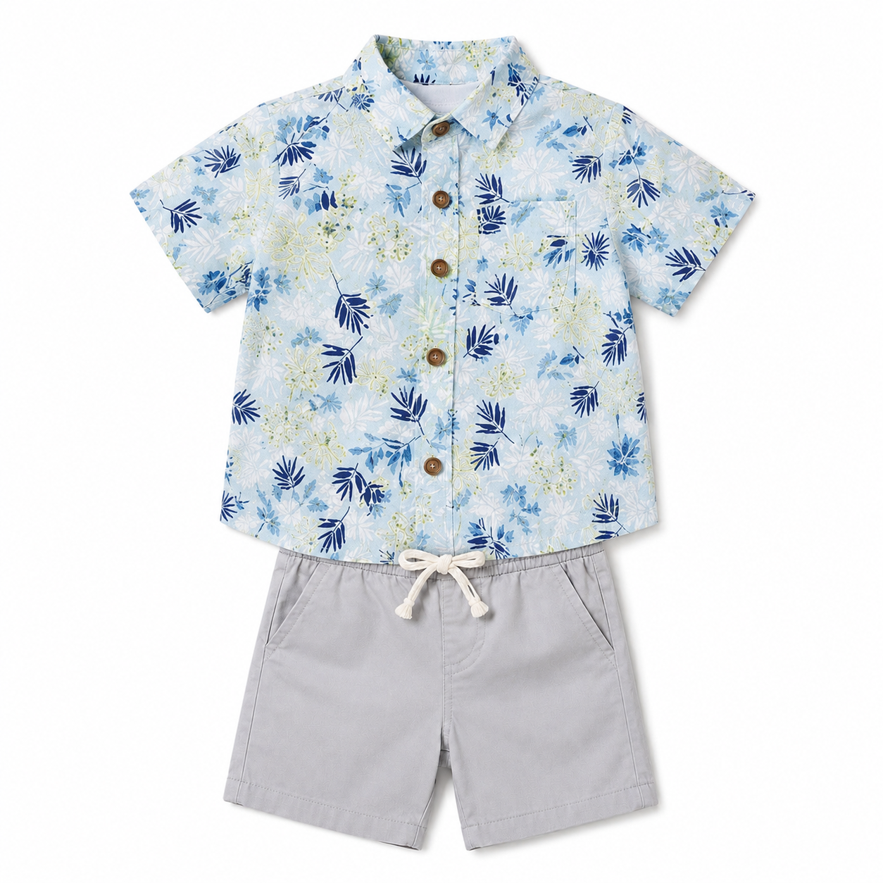 Baby Boys Beach Shirt, T-Shirt & Shorts Outfit