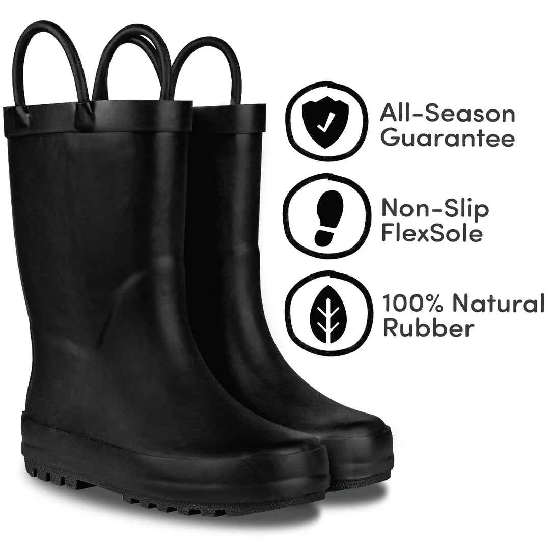 Matte black rain booties hotsell