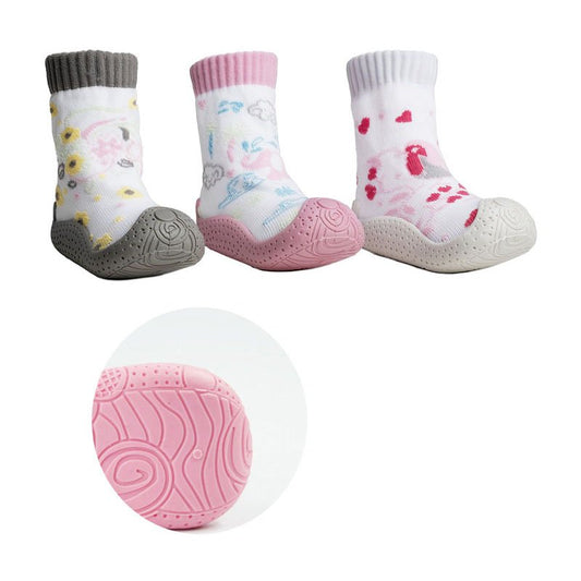 Baby Girls Rubber Soled Socks