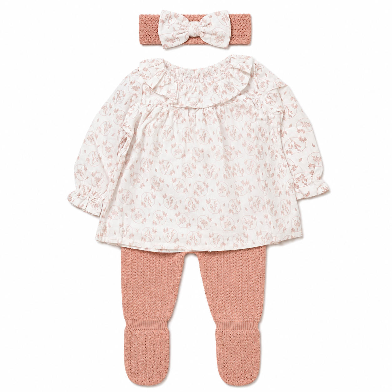 Baby Girls Blouse & Knitted Trousers with Outfit