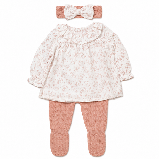 Baby Girls Blouse & Knitted Trousers with Outfit