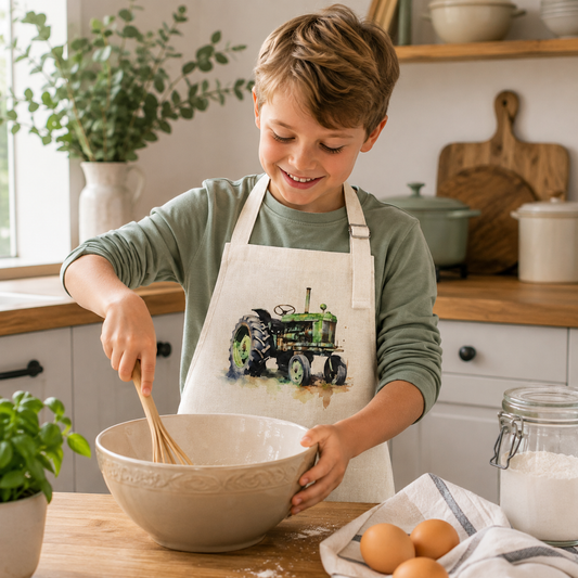 Green Tractor Apron