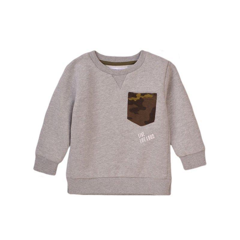 Baby Boys Fleece Sweatshirt with Camo Pocket | Oscar & Me | Baby & Children’s Clothing & Accessories
