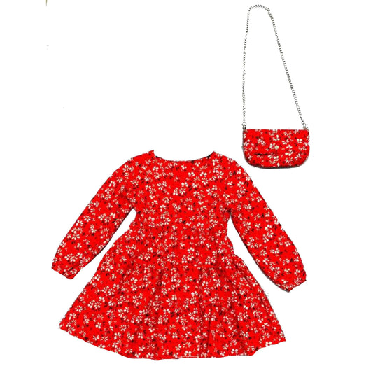 Girls Red Daisy Dress with Matching Bag | Oscar & Me | Baby & Children’s Clothing & Accessories