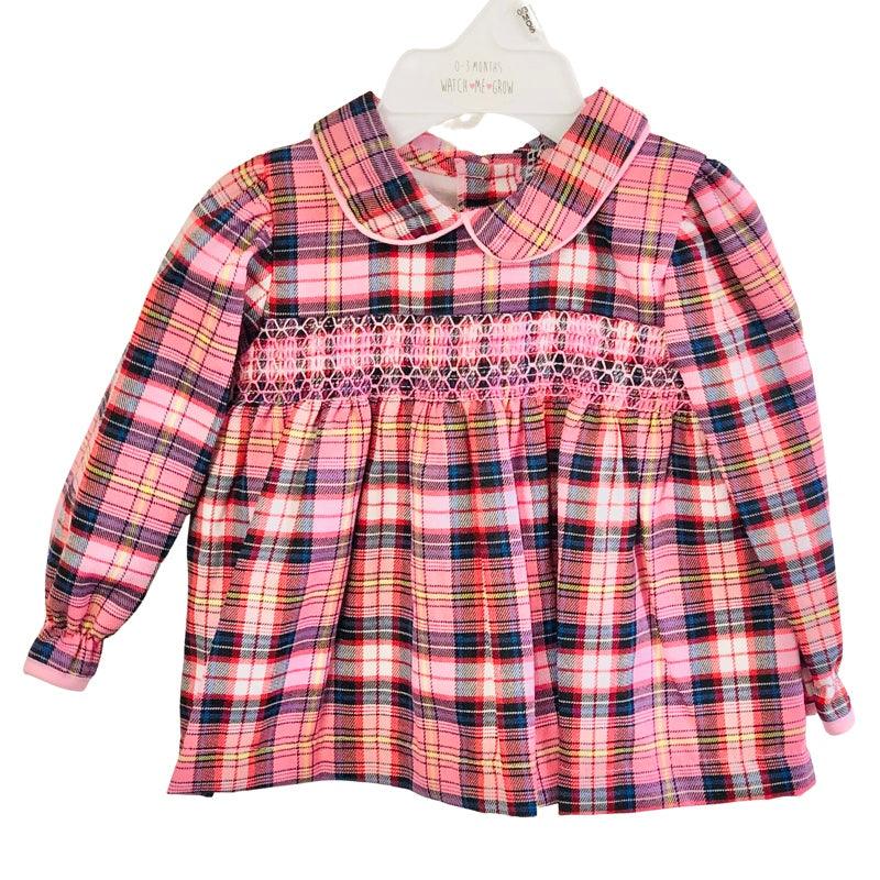 Baby Girls Pink Tartan Smock Dress | Oscar & Me | Baby & Children’s Clothing & Accessories