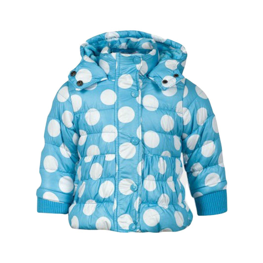 Girls Spot Print Puffa Jacket - Blue | Oscar & Me | Baby & Children’s Clothing & Accessories