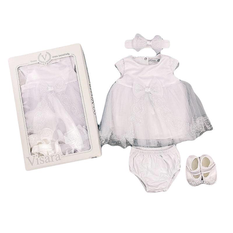 Baby Girls White Organza Overlay Dress Boxed Set | Oscar & Me | Baby & Children’s Clothing & Accessories