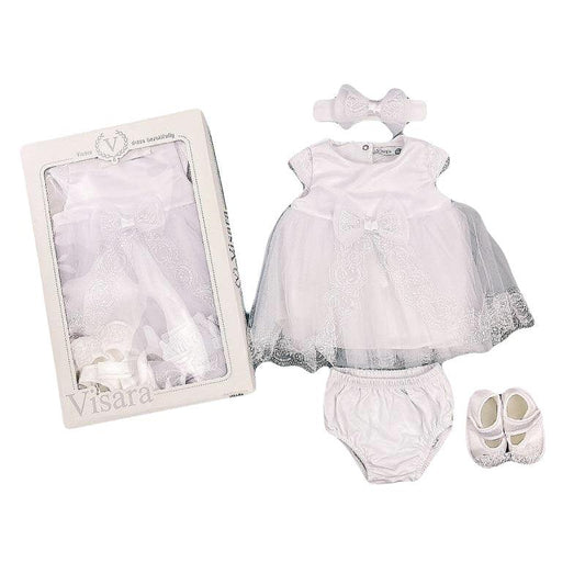 Baby Girls White Organza Overlay Dress Boxed Set | Oscar & Me | Baby & Children’s Clothing & Accessories