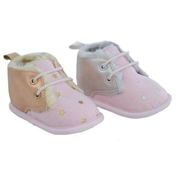 Baby Girls Star Pram Shoes with Faux Fur Lining | Oscar & Me | Baby & Children’s Clothing & Accessories