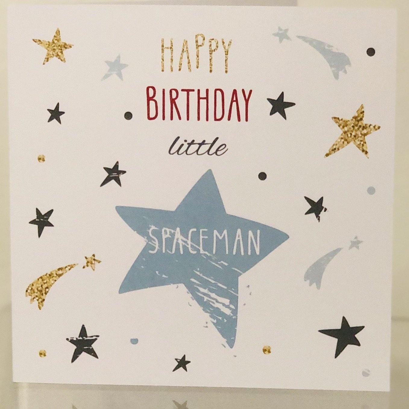Happy Birthday Little Spaceman Card | Oscar & Me | Baby & Children’s Clothing & Accessories