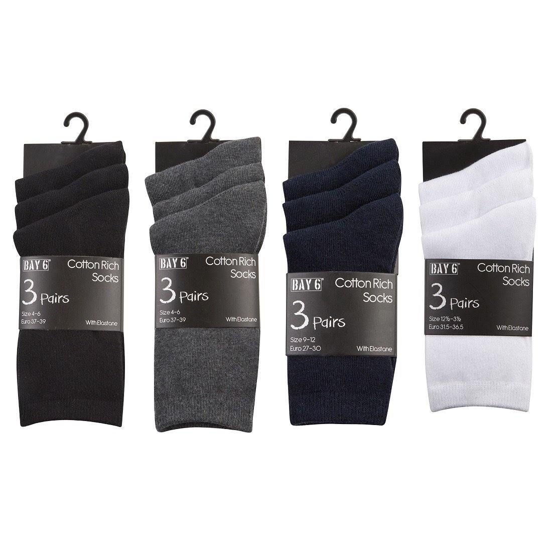 3 Pack Cotton Rich Plain School Socks | Oscar & Me | Baby & Children’s Clothing & Accessories