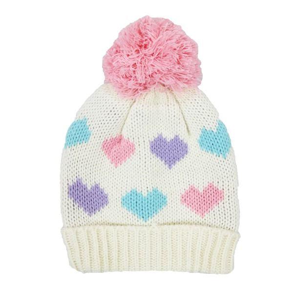 Baby Girls Knitted Heart Beanie with Pom Pom | Oscar & Me | Baby & Children’s Clothing & Accessories
