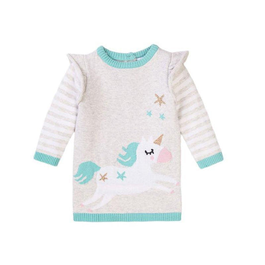 Baby Girls Unicorn Knitted Dress | Oscar & Me | Baby & Children’s Clothing & Accessories